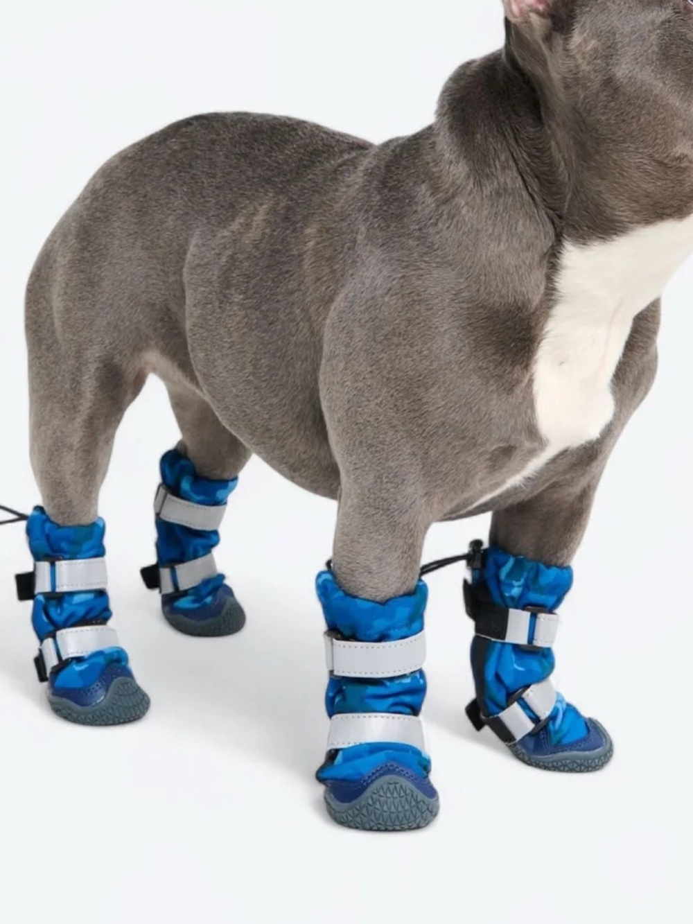 Spark Paws Dog Rainboots, Waterproof Dog Shoes - Blue Camo